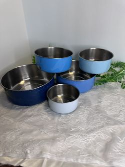 Stainless Steel nesting bowls blue
