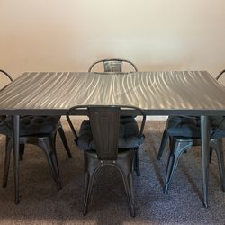 Metal Dining Table With 4 Chairs