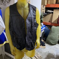 Motorcycle Hot Leathers 10 Pocket Leather Vest