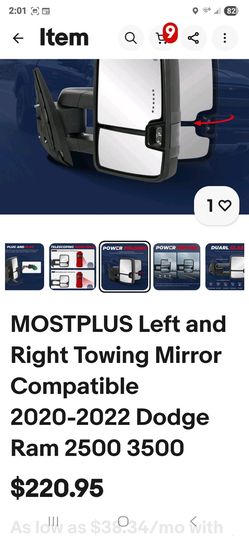 2018-2022 dodge ram 2500/3500 mirrors