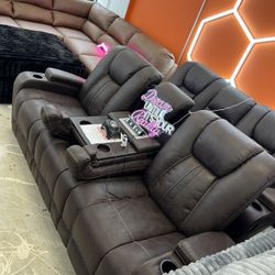 Stylish Reclining Couch And Loveseat 