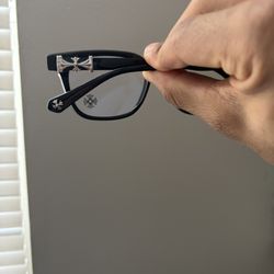 Black/ Silver Chrome Heart Glasses