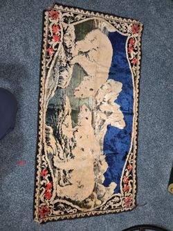 Vintage velvet Polar Bear tapestry