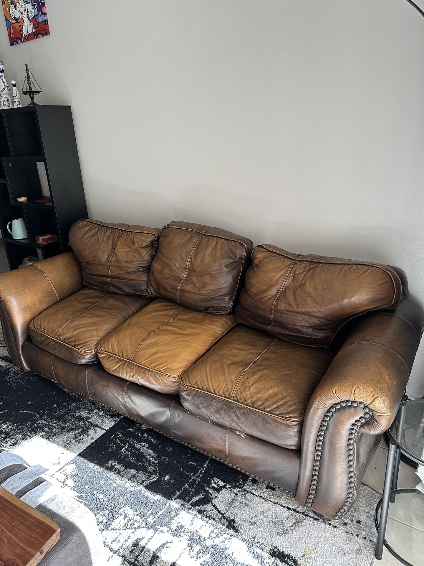 Brown Leather Couch