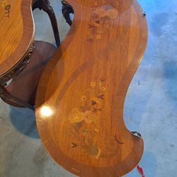 3 wood living room tables. 