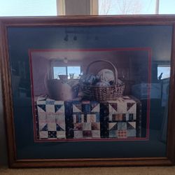 Wood Framed Artwork "Shoo Fly" Pauline Eble Campanelli Painting
