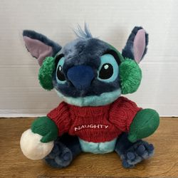 Disney Store Stitch with Cable Sweater "Naughty" & Snowball