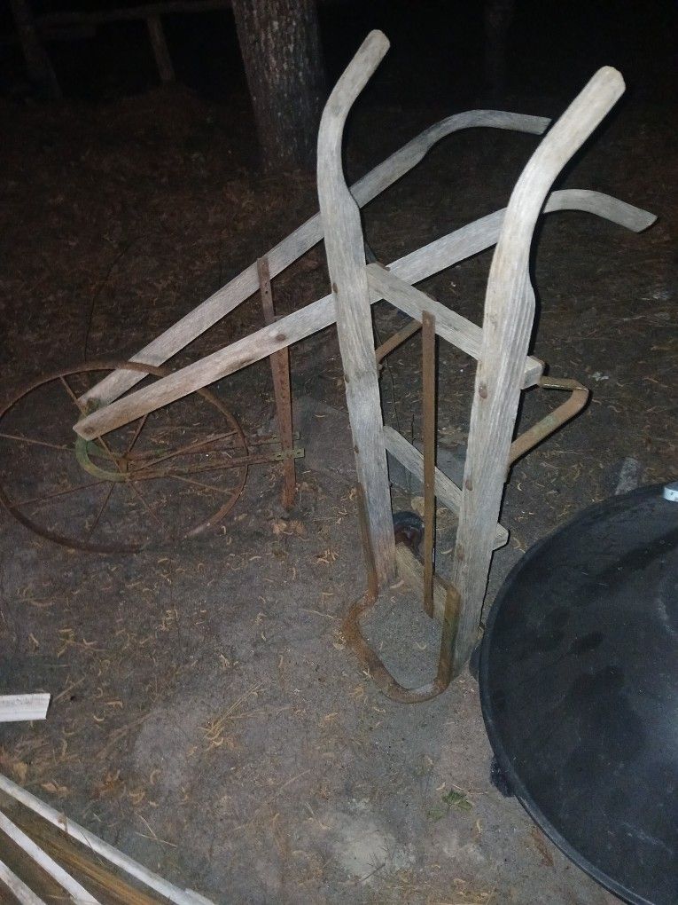 Antique Garden Plow And Hamilton Dolly, Can Be Sold Separately