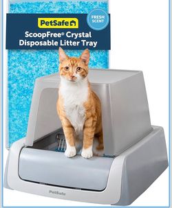 PetSafe ScoopFree Crystal Pro Legacy Self-Cleaning Automatic Cat Litter Box - Front-Entry Motion-Sensing Cat Box with Integrated Health Counter - Incl