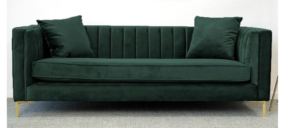 Green Velvet Couch 