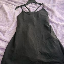 Black mini dress with built-in bra