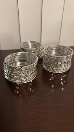 Bangles silver glittering
