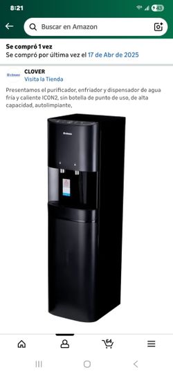 Purificador,enfriador y dispensador de agua fria y caliente sin botella de alta capacidad auto limpiante