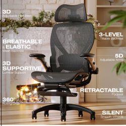 Brand New In The Box- X100 Computer Desk Chair with 5-D Adjustable Armrests and Headrest,Ergonomic Office Chair with Footrest,Home Office Mesh Chair