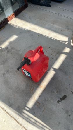 Red Plastic Gas Can with Spout