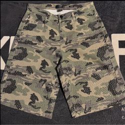 Camo rhinestone jorts