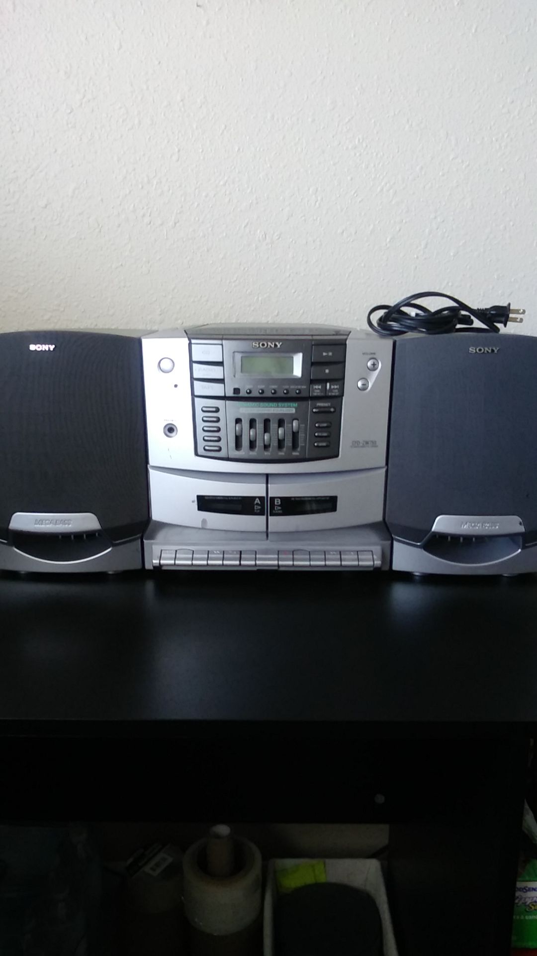 Retro Sony CFD-ZW750 CD/Radio/Cassette/Equalizer Big Boombox with Detachable Speakers