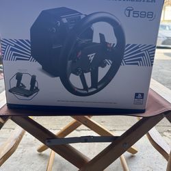 Thruster T598 racing sim with hypercar wheel and cockpit