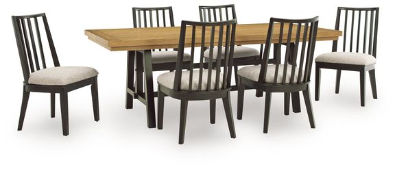 Galliden Black Extension Dining Table and 6 Chairs