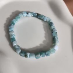 New Stretchy Beaded  Larimar Bracelet