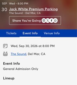 Jack White @ The Sound Premium Parking