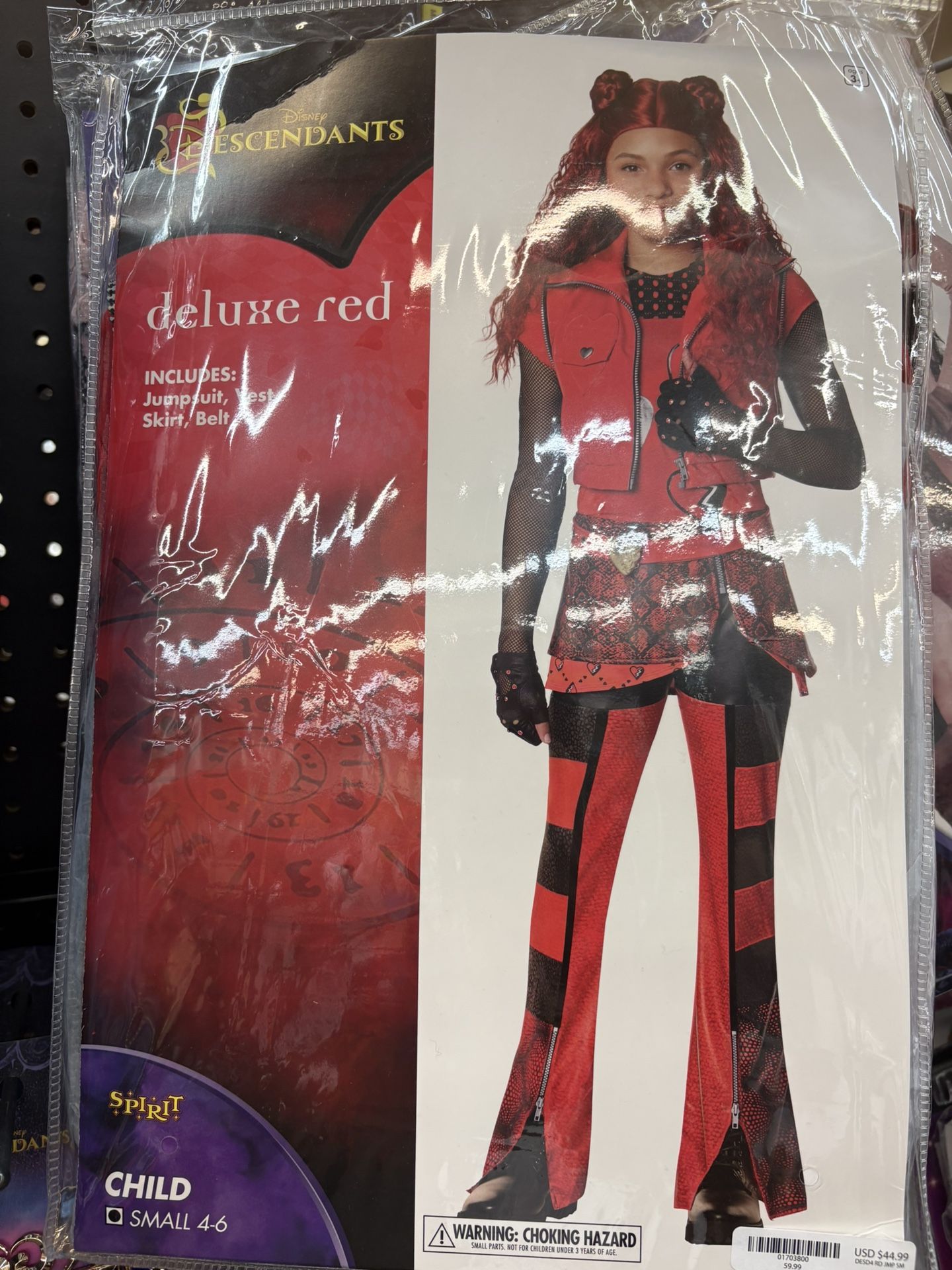 The Descendants Red Colds Costume With Wig Size Small