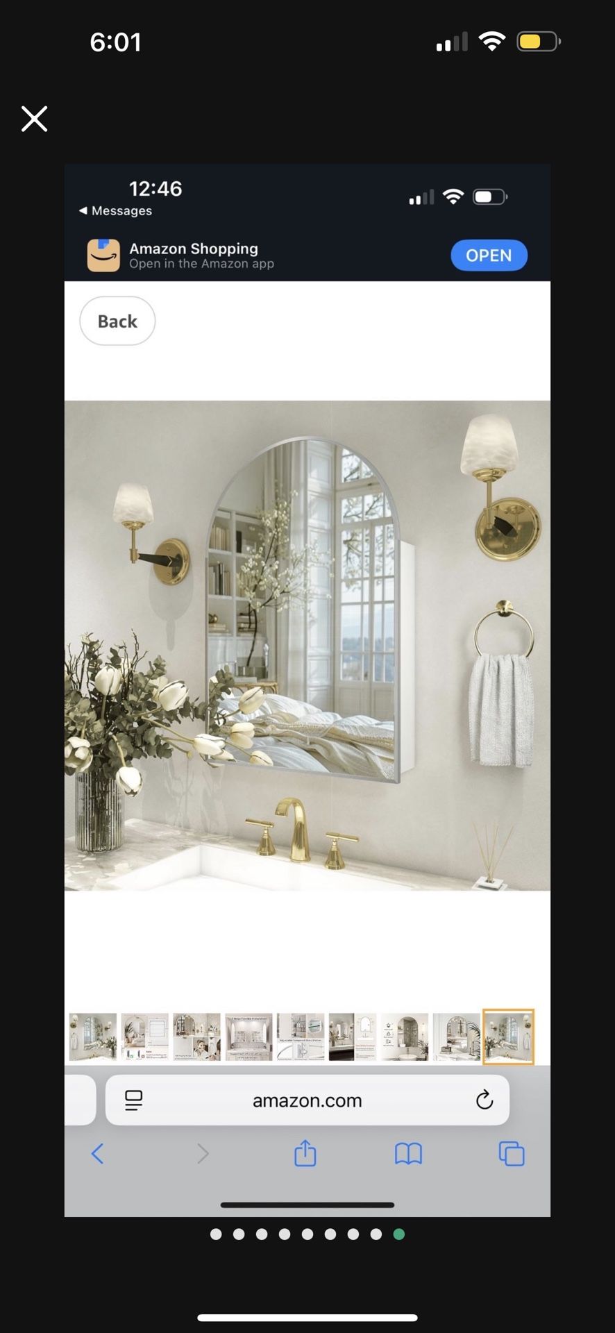 Silver Medicine Cabinet with Mirror,Bathroom Arched Medicine Cabinet Wall Mounted, Modern Vanity Mirror with Storage,Bathroom Storage Cabinet with Adj