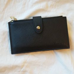 RFID Black & Gold Credit Card Bifold Wallet Organizer