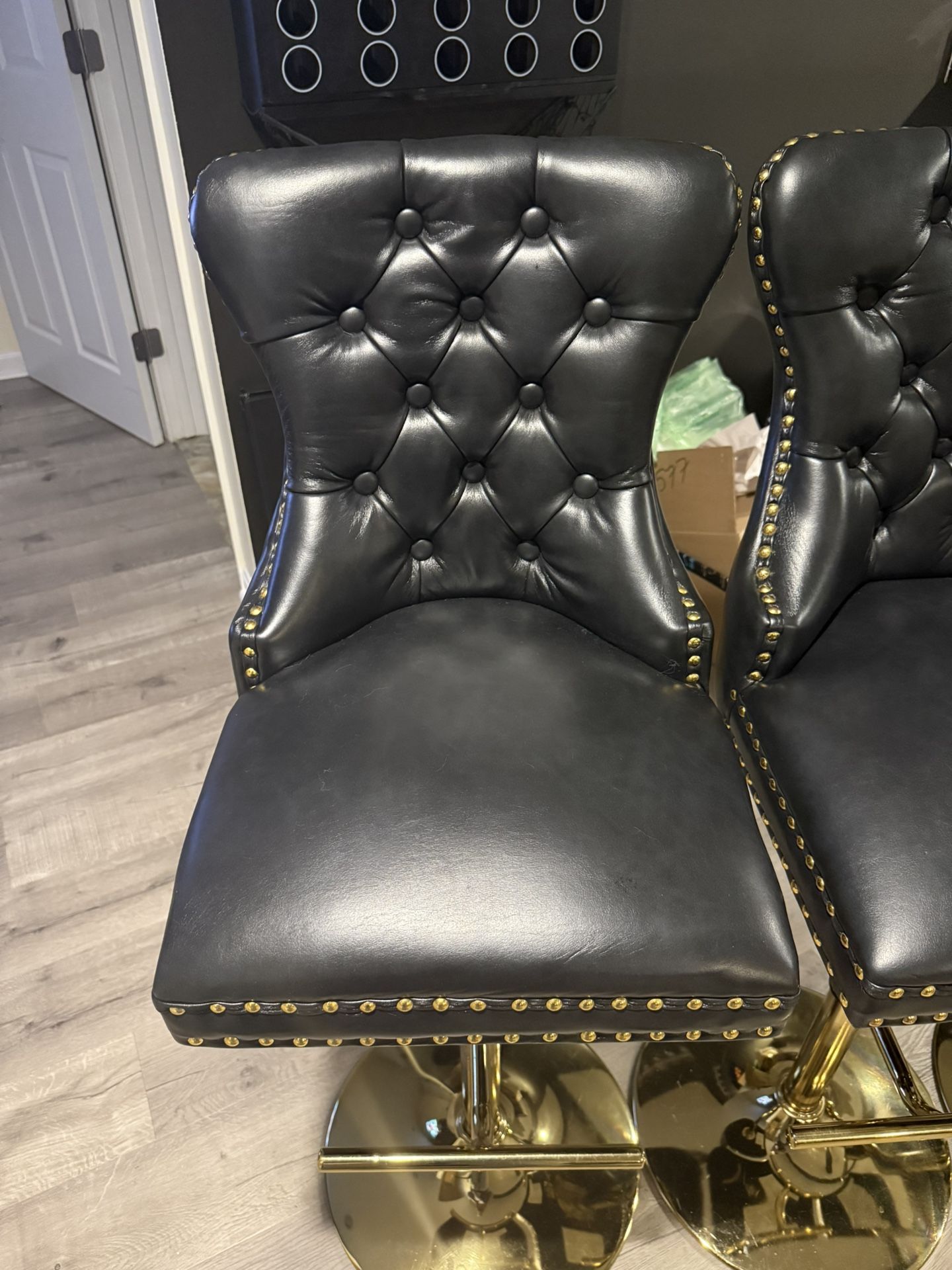 Black And Gold Barstools (Set of 4)