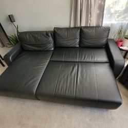 Sleeper Sofa Black Leather Used