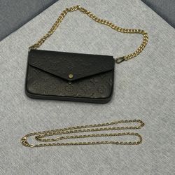 Louis Vuitton Empreinte Felicie Pochette- Black- 2 Chains- Great Condition!!