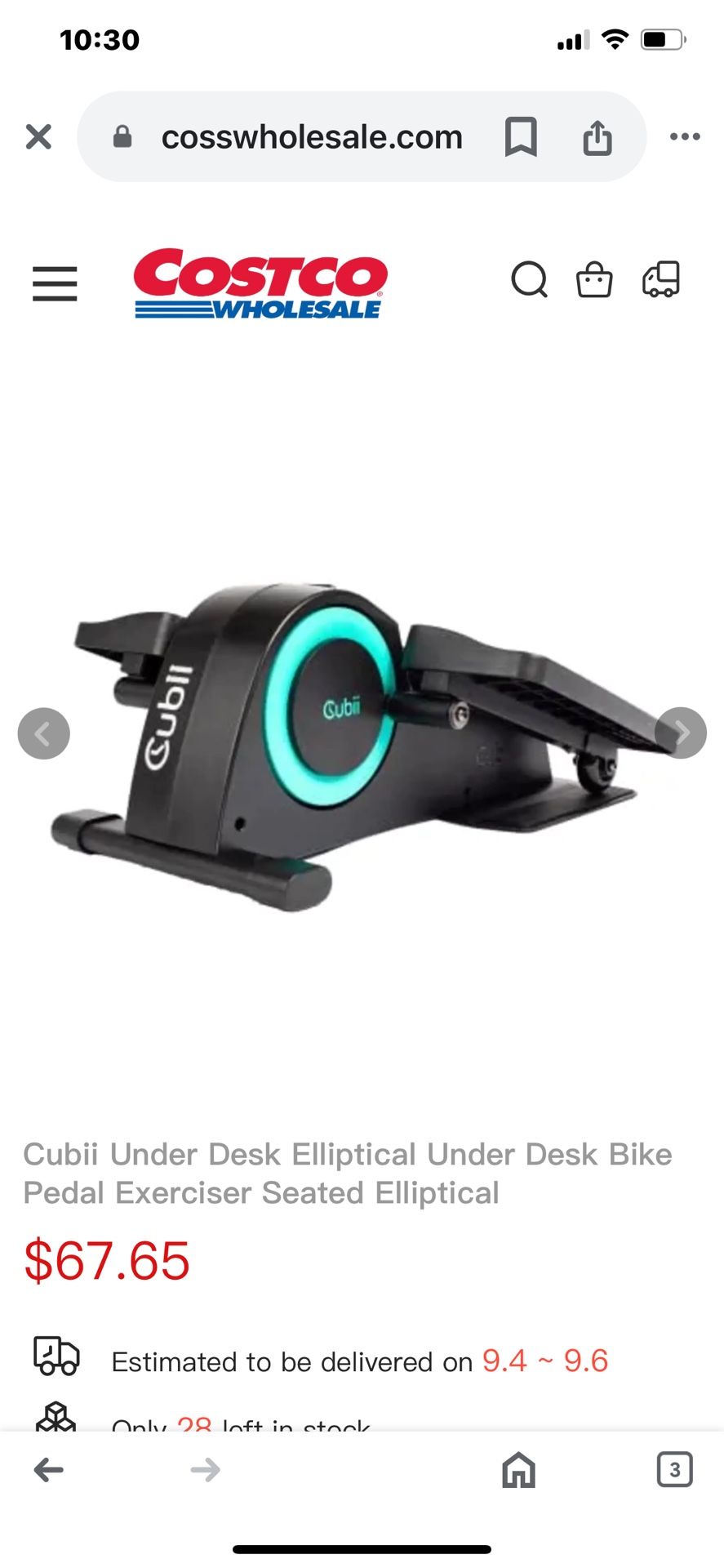 Cubic Under desk Elliptical Floor Exerciser