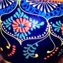 Mexican Ceramic Pot With Begonia