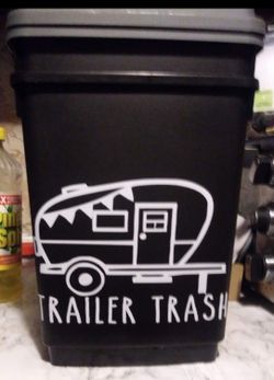 Trailer Trash Garbage Decal Sticker Black Or White 