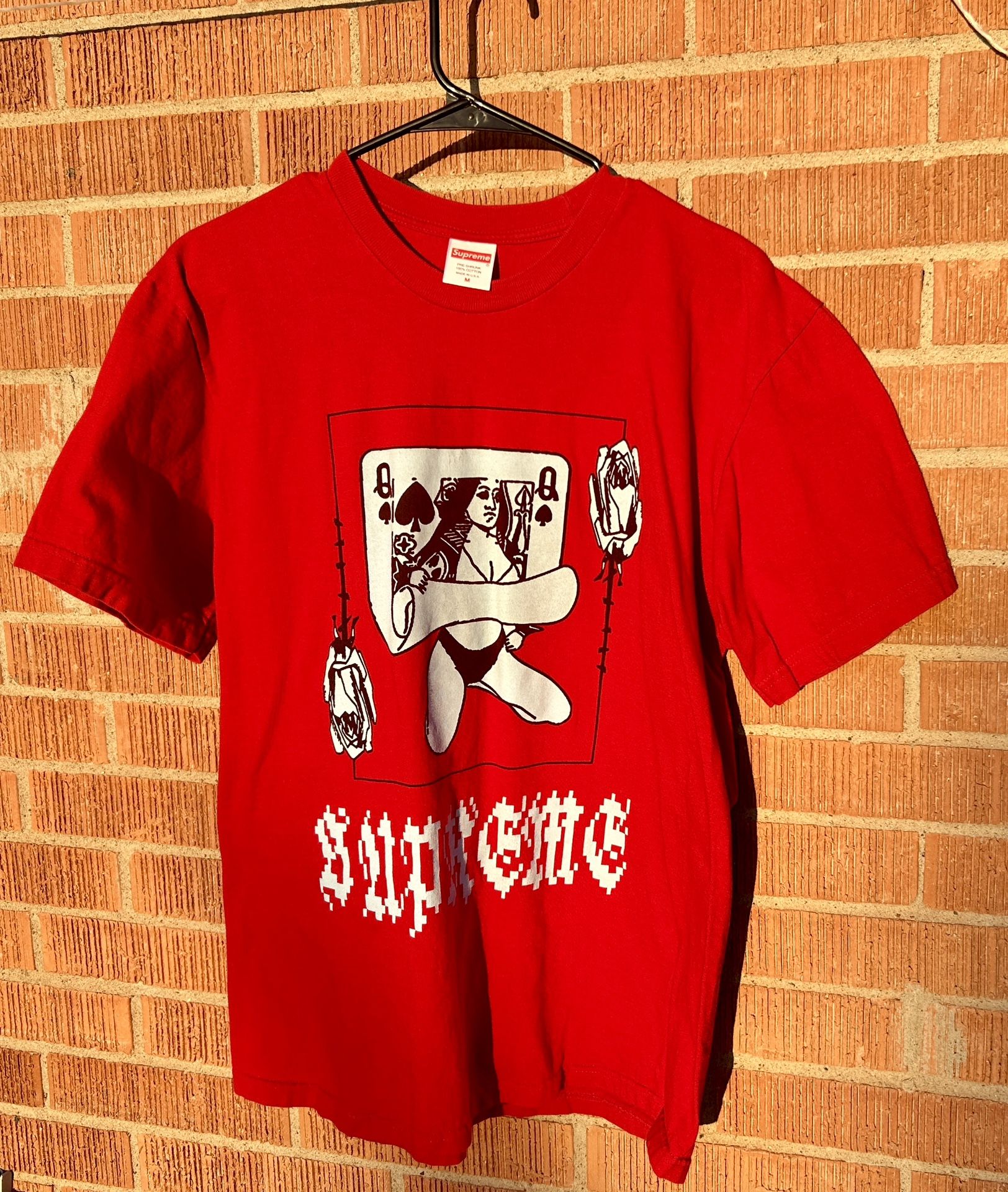 Supreme Queen Tee Shirt T-Shirt Red Medium Authentic