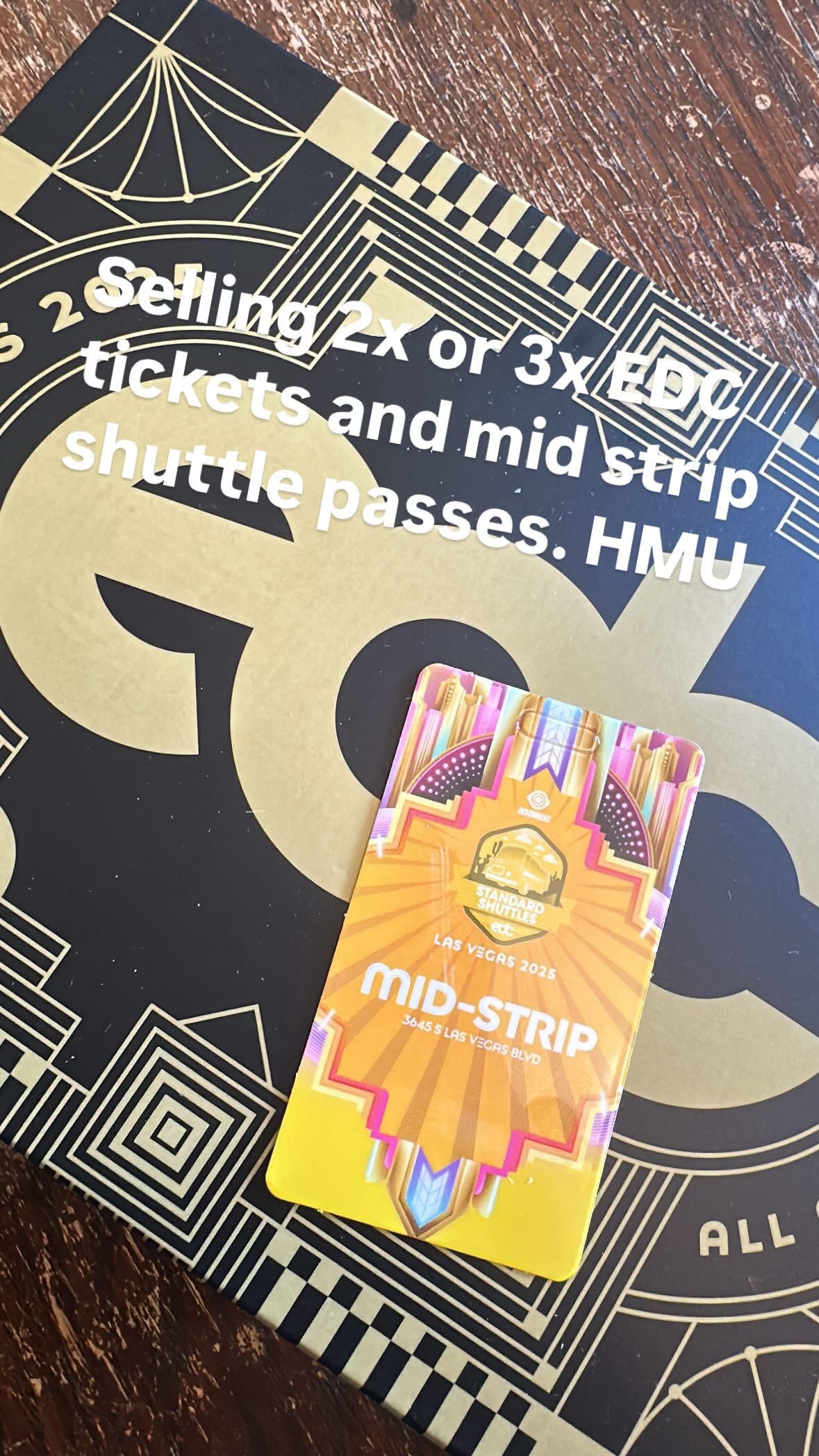 5x EDC Ga Wristbands And Mid Strip Shuttle Passes