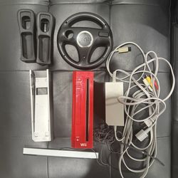 Red Nintendo Wii w/ Accessories