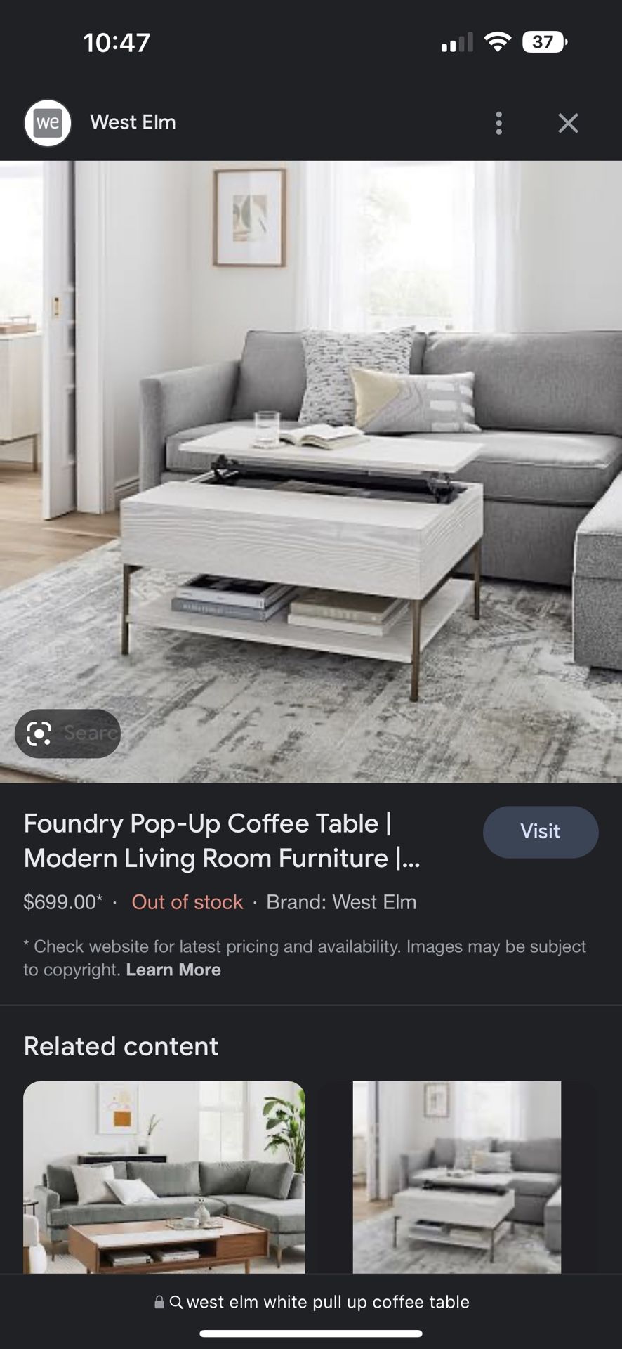 West Elm Pop Up Coffee Table for Sale in New York, NY - OfferUp