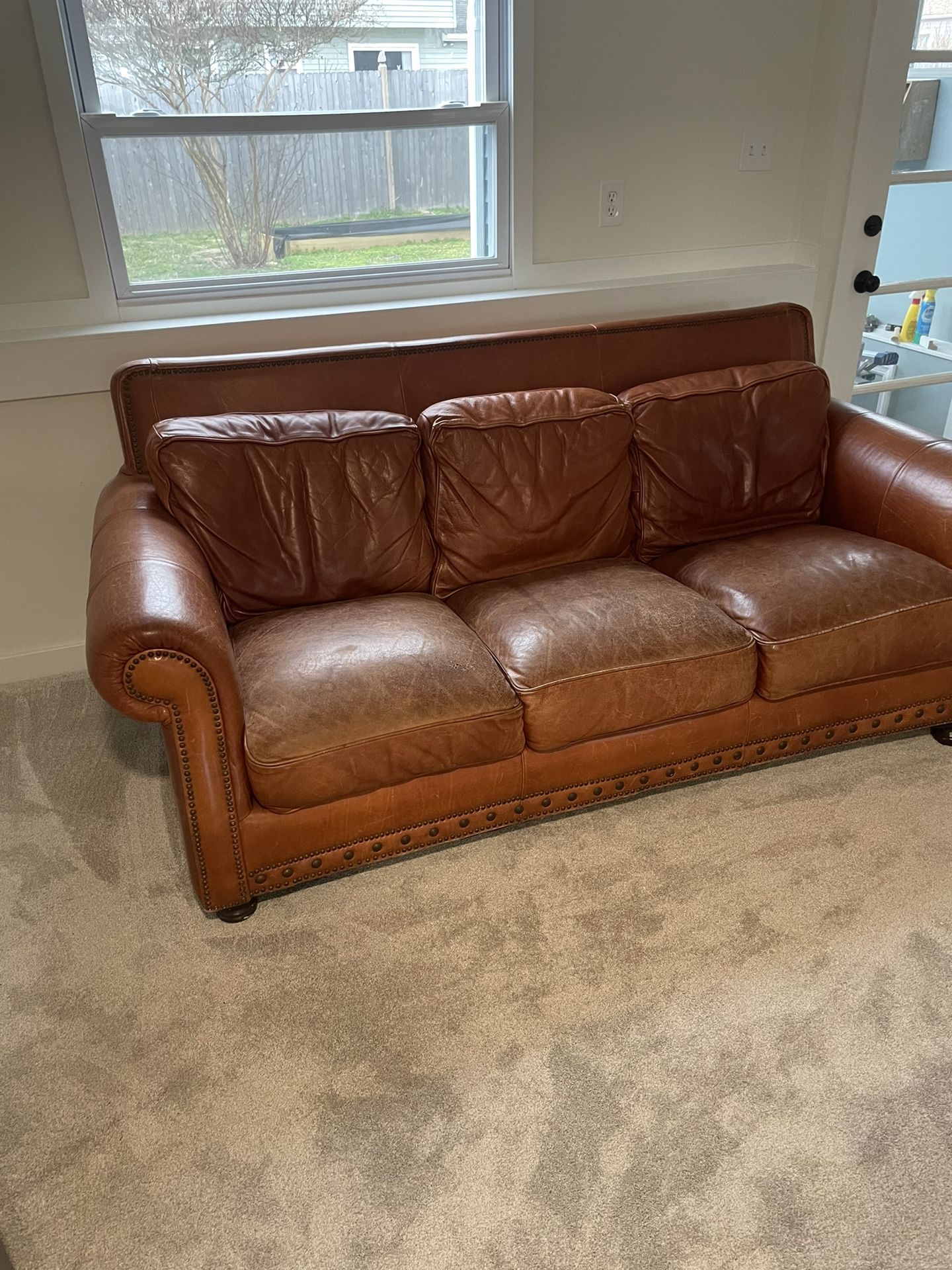 Leather Couch- Brown