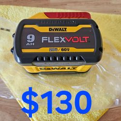 $130 New 9.0ah Dewalt FLEXVOLT Battery  ( 60-Volt  / 20-Volt ).
