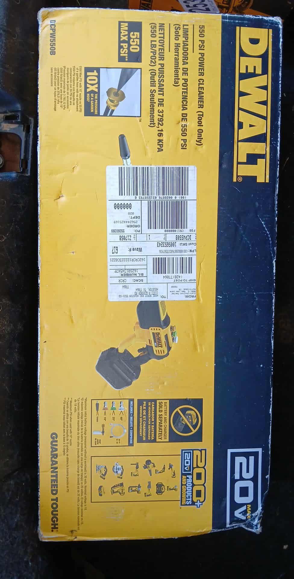 Dewalt 550 PSI Power Cleaner 20volt Never Used Still In Box