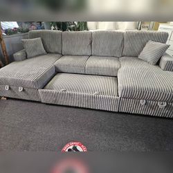 3- Pieces Gray Convertible sectional sofa