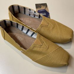 Mustard Yellow Toms Slip On Shoes Woman Size 8