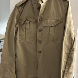 Khaki War Tunic, Small, Military Drill Tunic, 