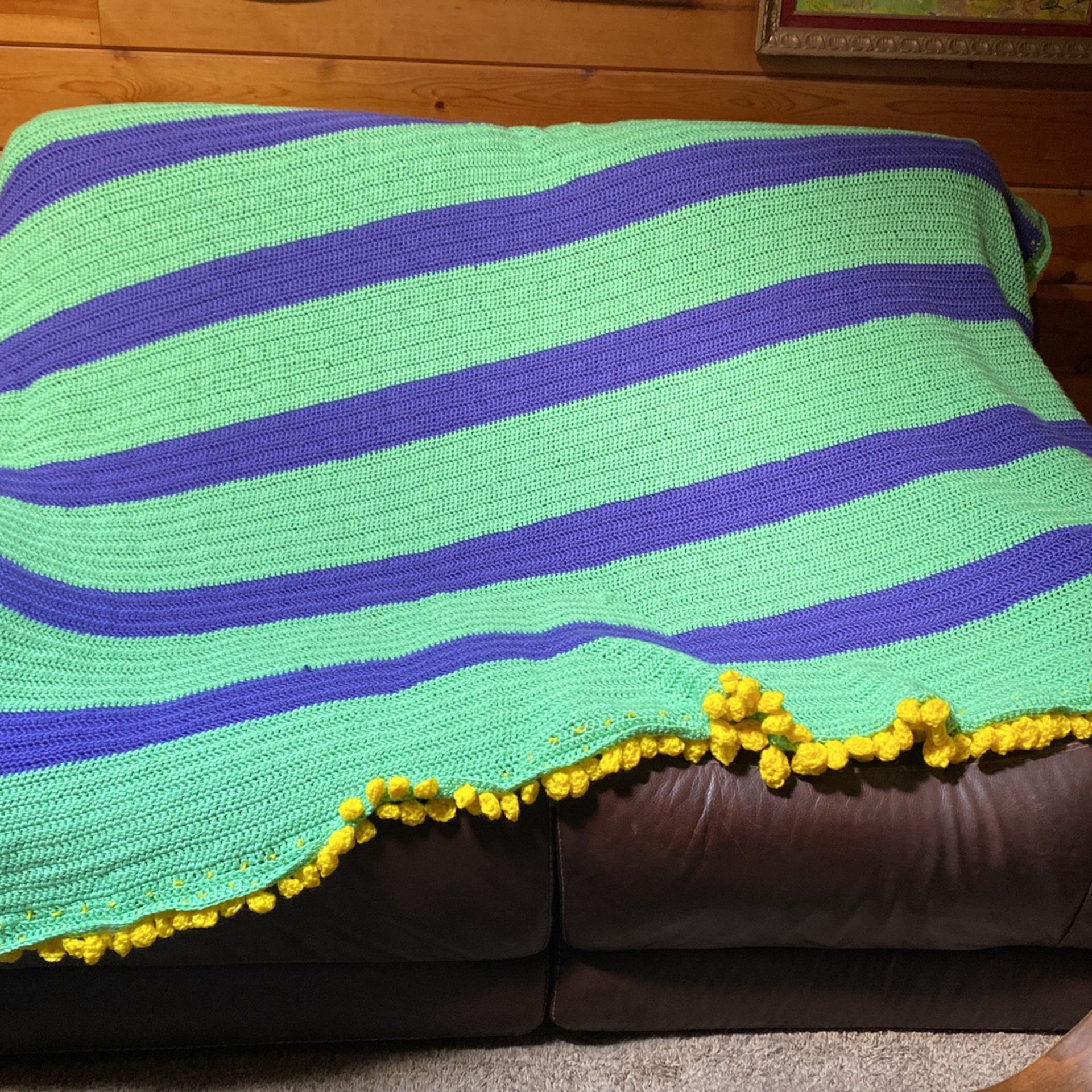 Twin sized hand crocheted blanket