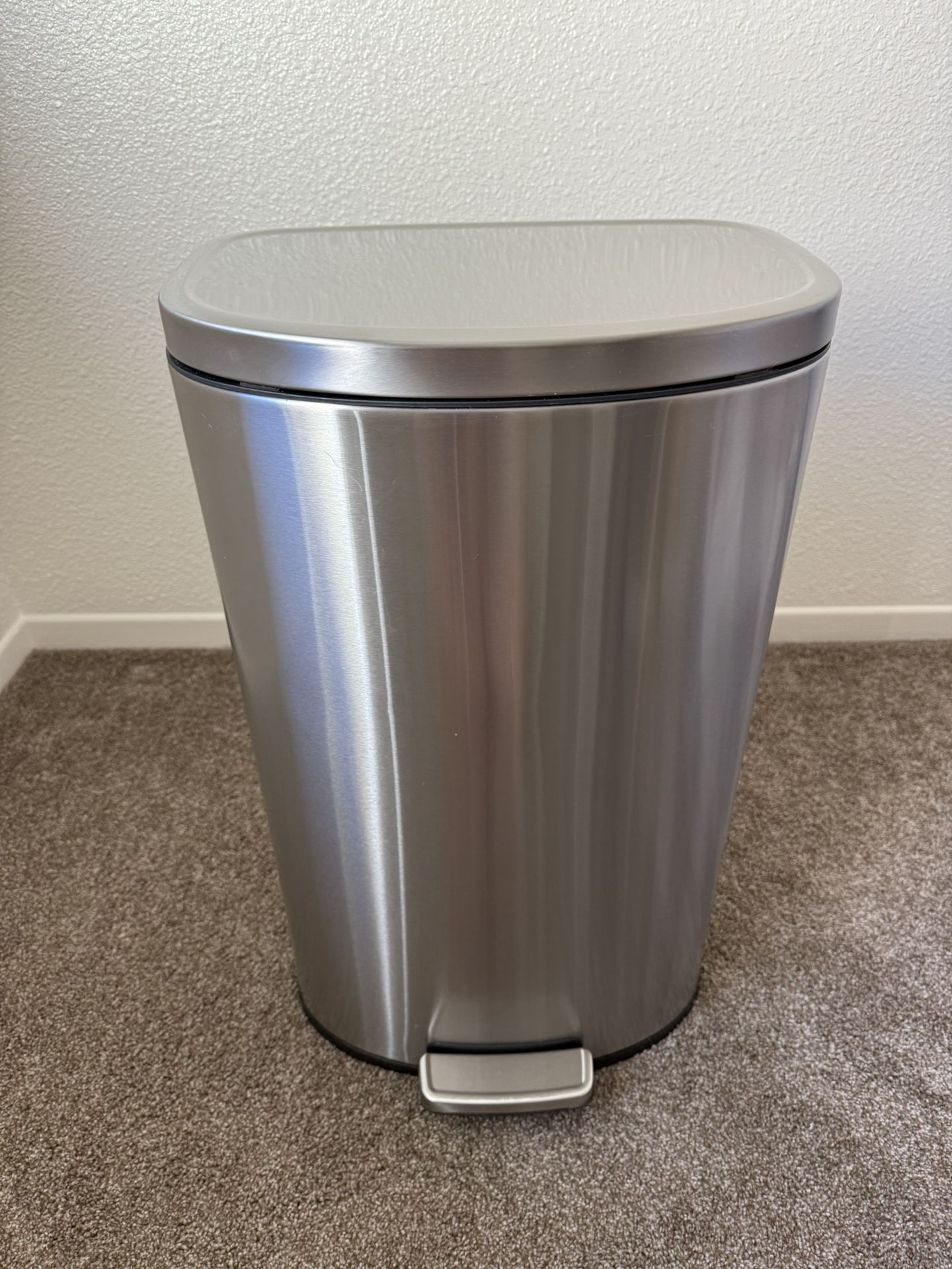 Brightroom D Shape Stainless Steel Step Garbage Trash Can