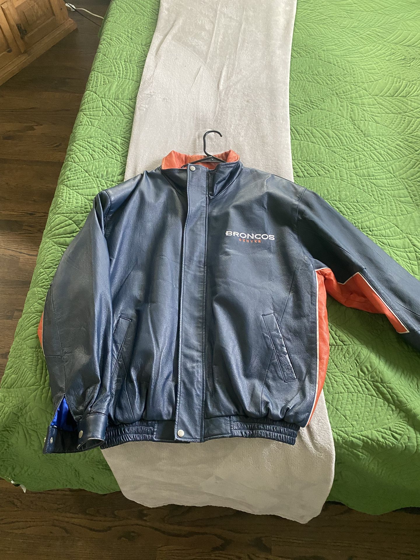 Vintage Broncos Bomber Leather Jacket