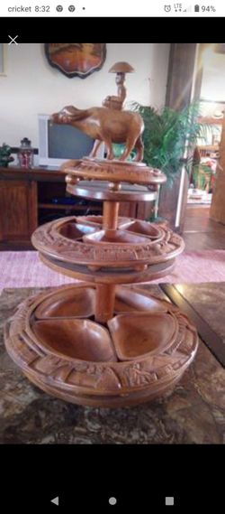 Antique Wooden Candy Tray