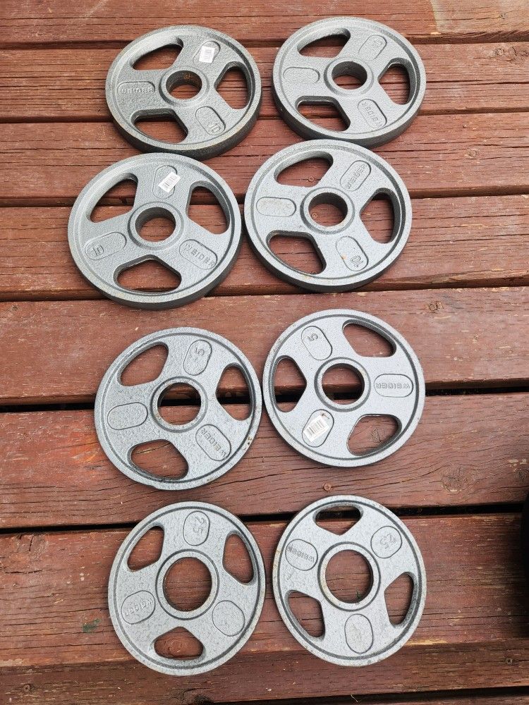 55lbs Olympic Weights And Olympic Curl Bar