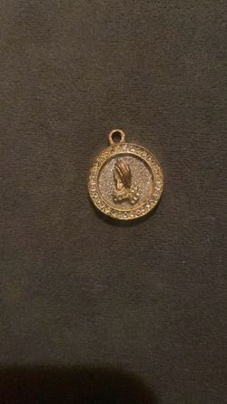 Gold-Tone Praying Hands Pendant Charm